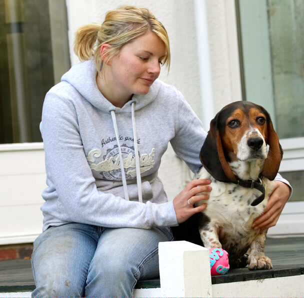 Ball, Bassett, Dog, Dogs, Hound, Hounds, Humph, Humphrey, Kate, Play, Playing, Playtime, Sit, Sitting, Woman