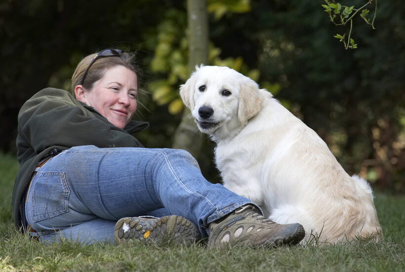 Canines, Play, Land Mammals, Land Mammal, Hermes, Golden Retriever, Friends, Dogs, Dog, Companion, Animal, Animals, Becky, Best, Blonde, Canine, Playing, Playtime, Smile, Smiling, Terrestrial Mammal, Terrestrial Mammals, Woman