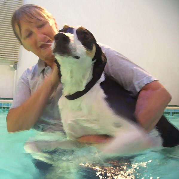 Murphy and Cathy in the Pool