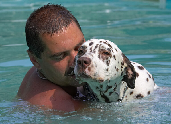 This guy is really good at teaching me to swim