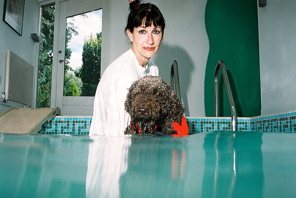 Marjorie and Elvis in the Pool