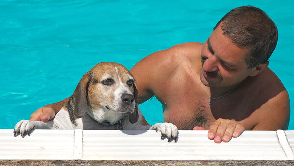 Hattie and Zbig in the Pool
