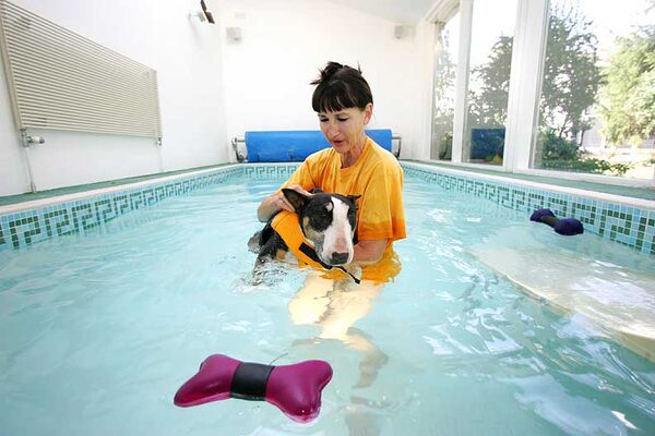 Tapa and Marjorie In the Pool